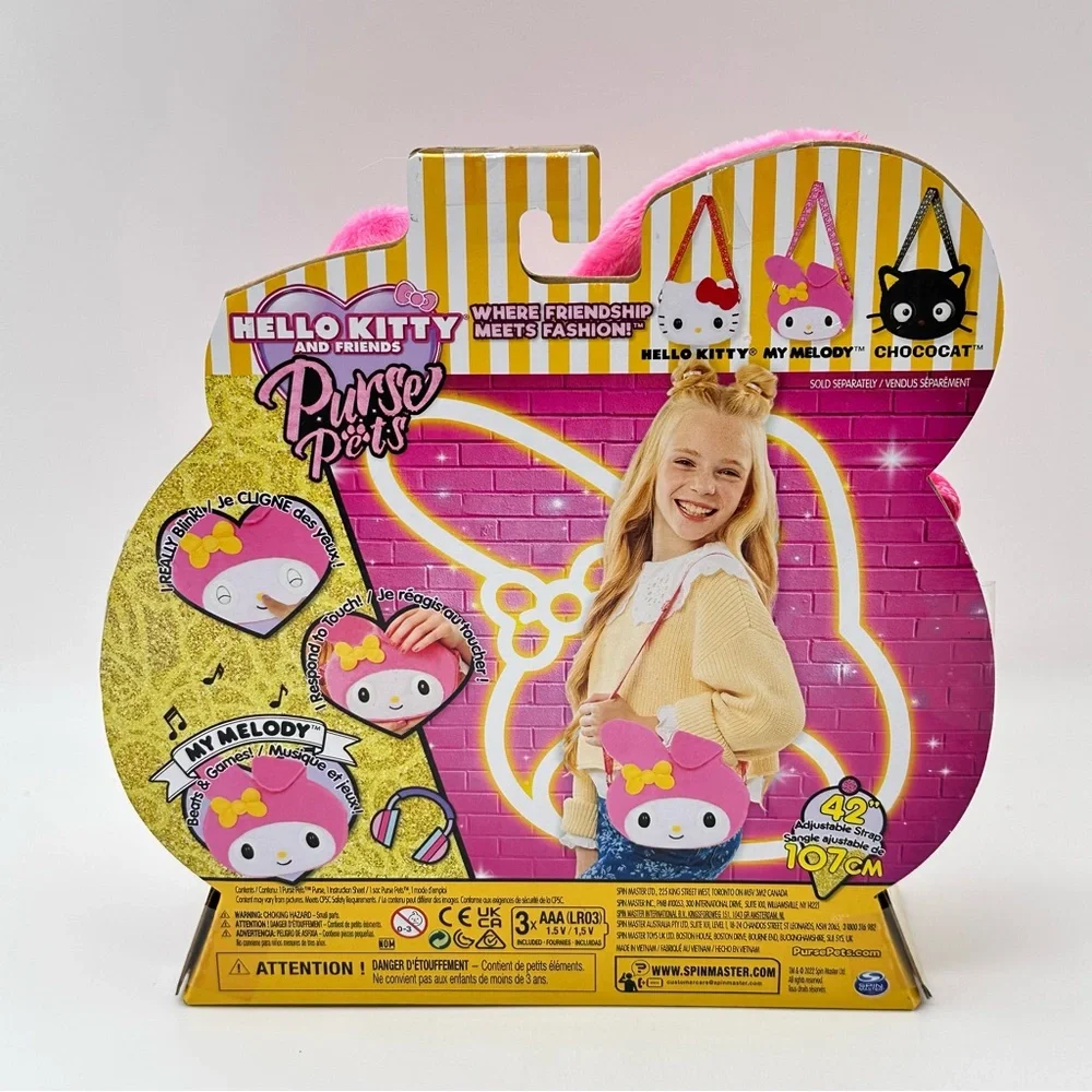 Sanrio My Melody Interactive Pet Toy & Plush Crossbody Purse Bag